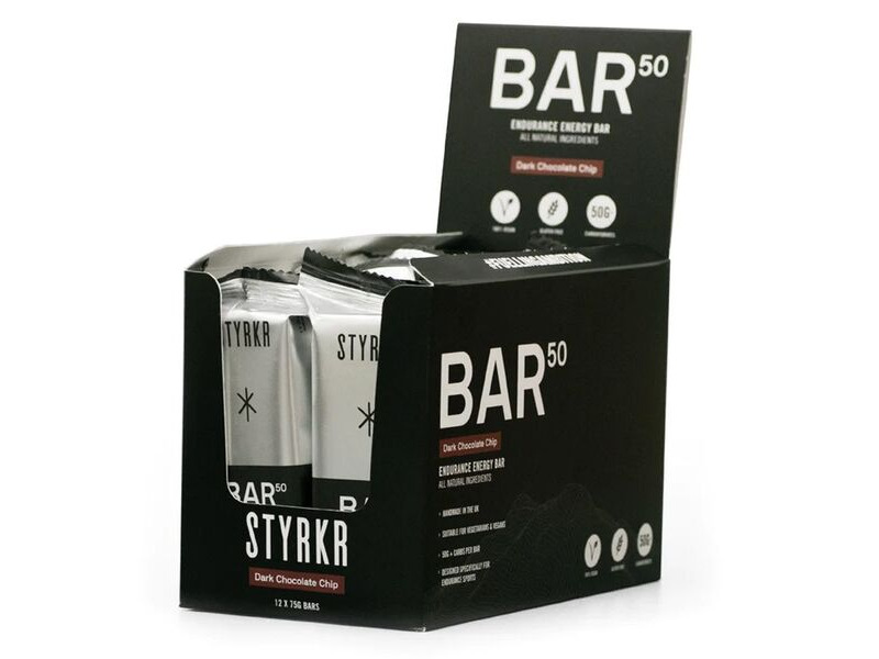 Styrkr BAR50 Dark Chocolate Chip Energy Bar x12 click to zoom image