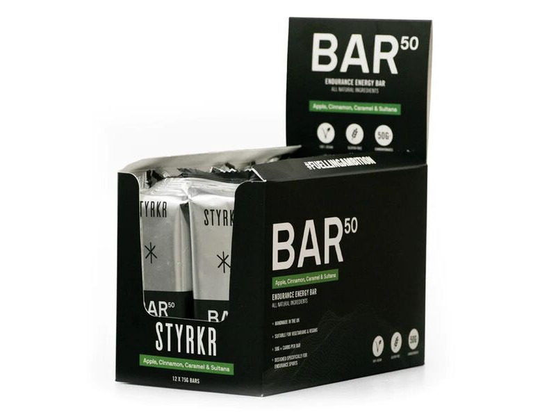 Styrkr BAR50 Apple, Cinnamon & Caramel Energy Bar x12 click to zoom image