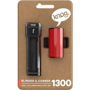 Knog Blinder Pro 1300 + Cobber Mid Rear - Light Set click to zoom image