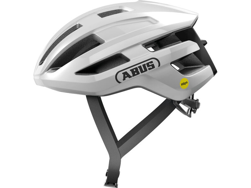 ABUS Powerdome MIPS Road Helmet in Shiny White (Made in Italy) click to zoom image