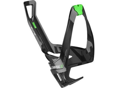 Elite Cannibal XC Bio bottle cage gloss black / green