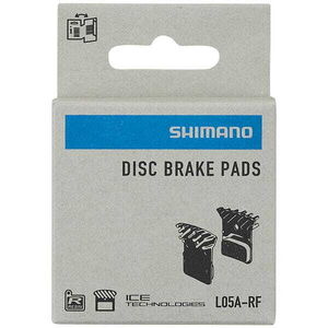 Shimano L05A-RF disc pads & spring, alloy back with cooling fins, resin click to zoom image